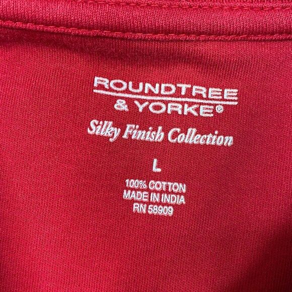 Roundtree & Yorke Polo Red Check Mens Size Large - Picture 4 of 4